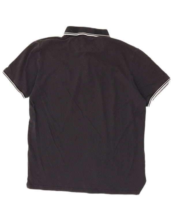 Polo da uomo Champion in cotone a righe medie blu navy
