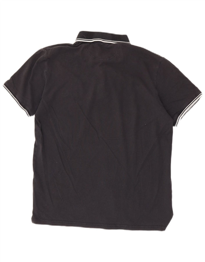 Polo da uomo Champion in cotone a righe medie blu navy