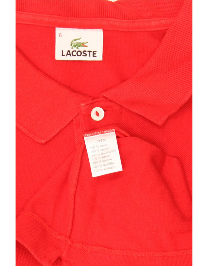 Polo da uomo Lacoste taglia 6 XL in cotone rosso
