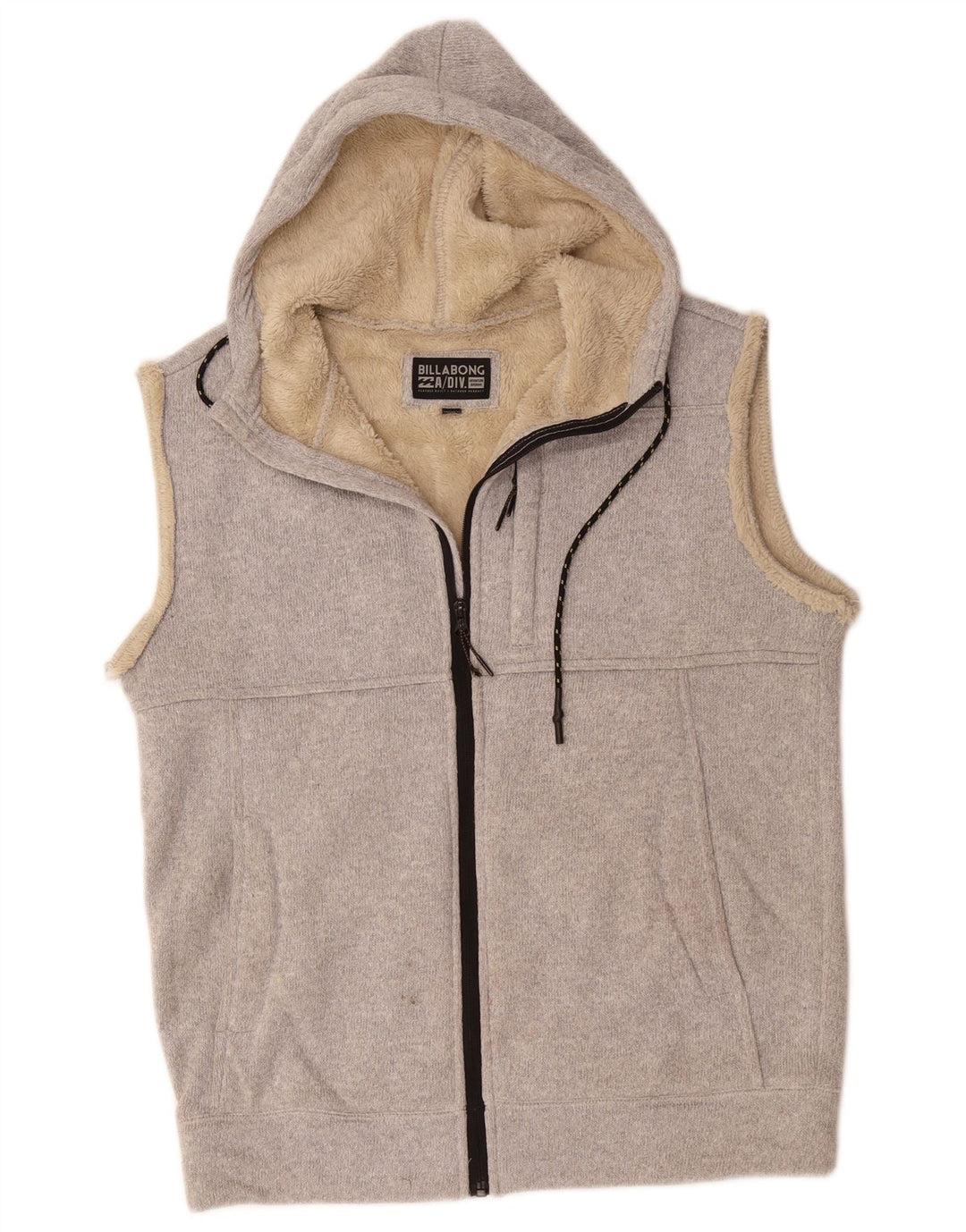 BILLABONG Maglione con cappuccio e zip senza maniche da uomo piccolo poliestere grigio