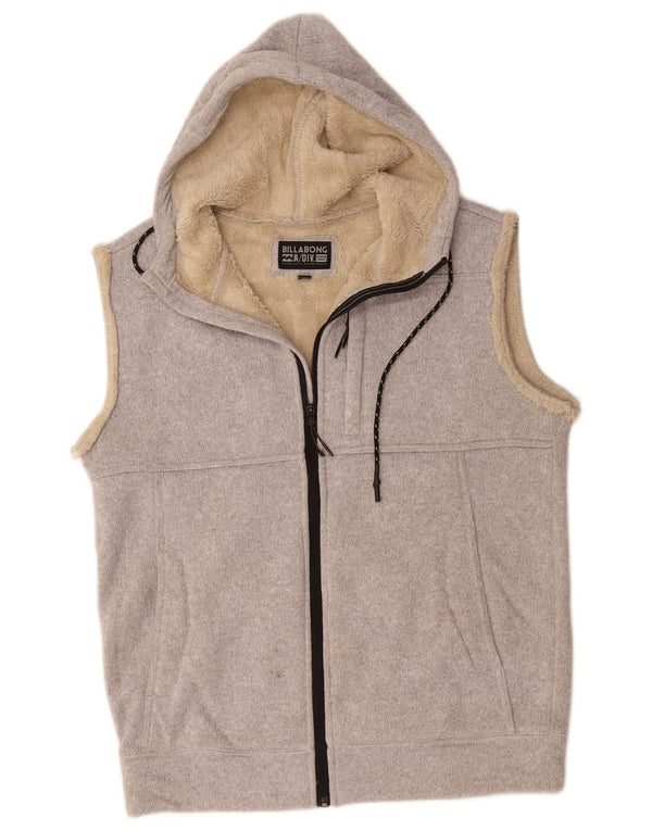 BILLABONG Maglione con cappuccio e zip senza maniche da uomo piccolo poliestere grigio