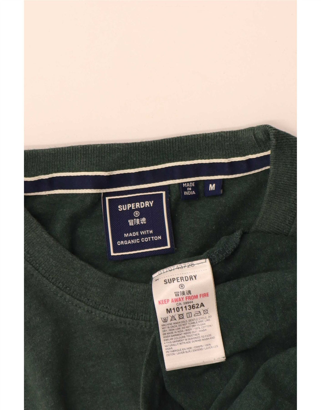 T-shirt da uomo Superdry Top in cotone verde medio