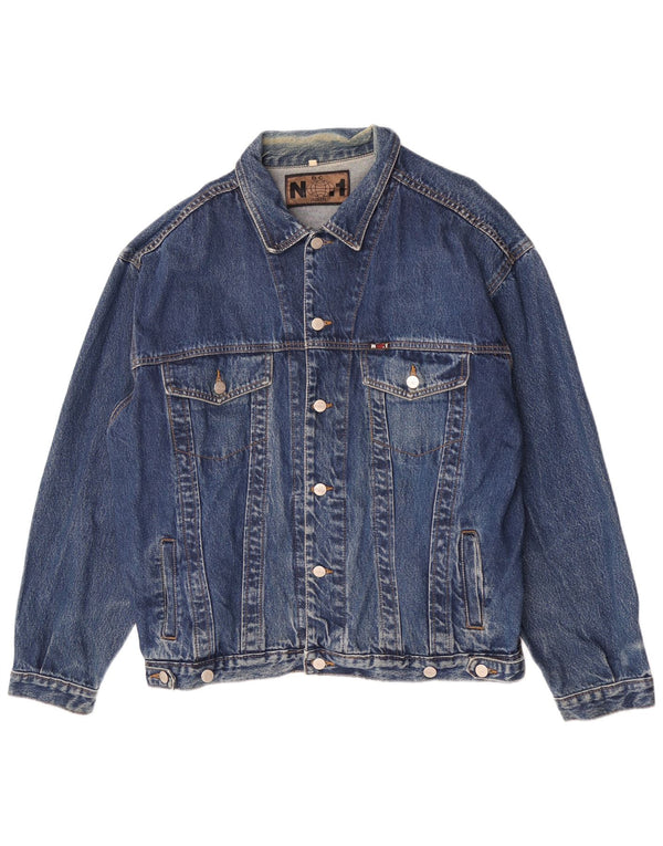 Giacca di jeans vintage da uomo UK 42 XL in cotone blu