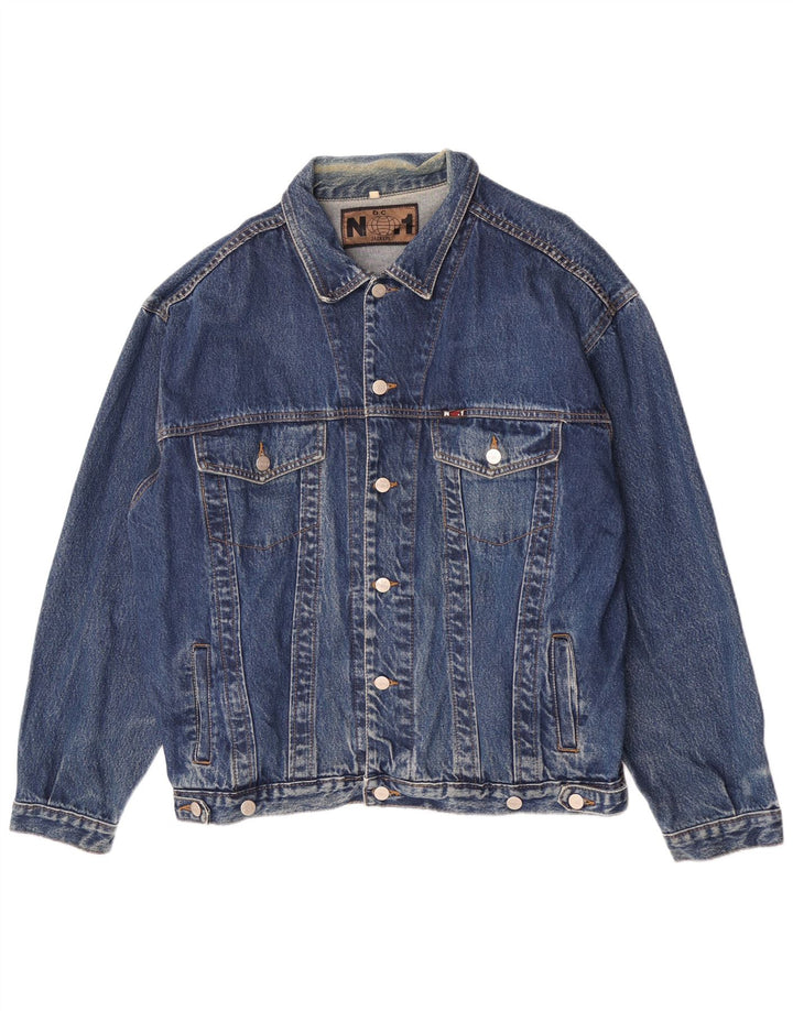 Giacca di jeans vintage da uomo UK 42 XL in cotone blu
