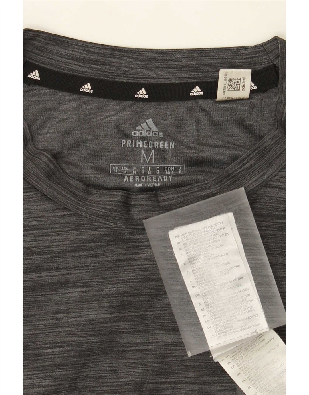 T-shirt Adidas Aeroready da uomo in poliestere chiazzato grigio medio