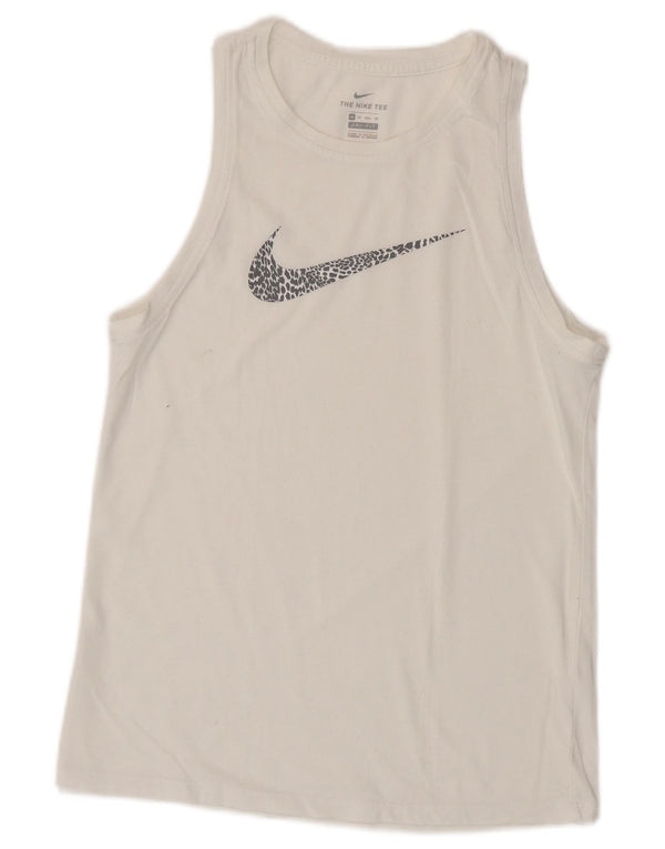 Canotta grafica NIKE Dri Fit da donna UK 6 XS bianca