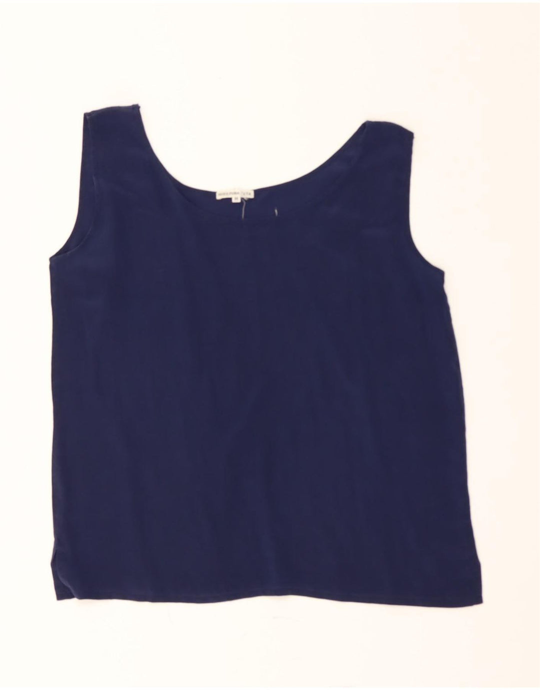 VINTAGE Womens Sleeveless Blouse Top UK 14 Medium Navy Blue Vintage Vintage and Second-Hand Vintage from Messina Hembry 