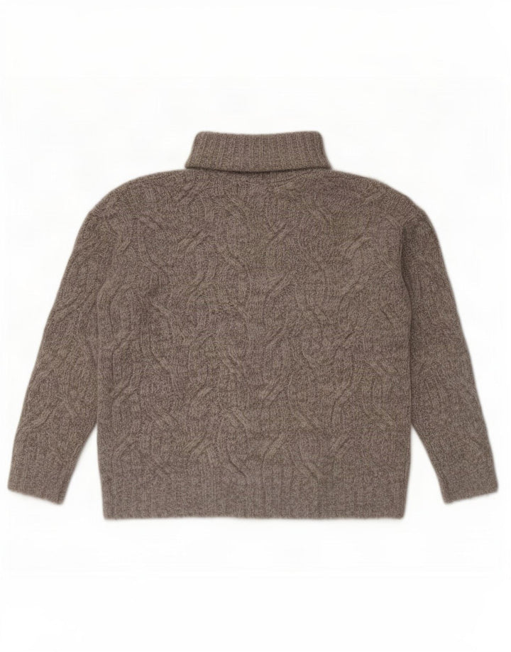 Maglione maglione oversize da donna Marks & Spencer con collo alto UK 10 piccolo grigio