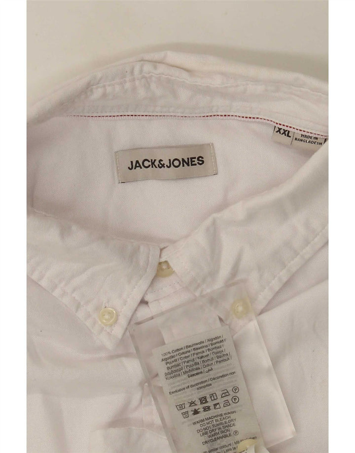 Camicia a maniche corte da uomo Jack & Jones 2XL cotone bianco