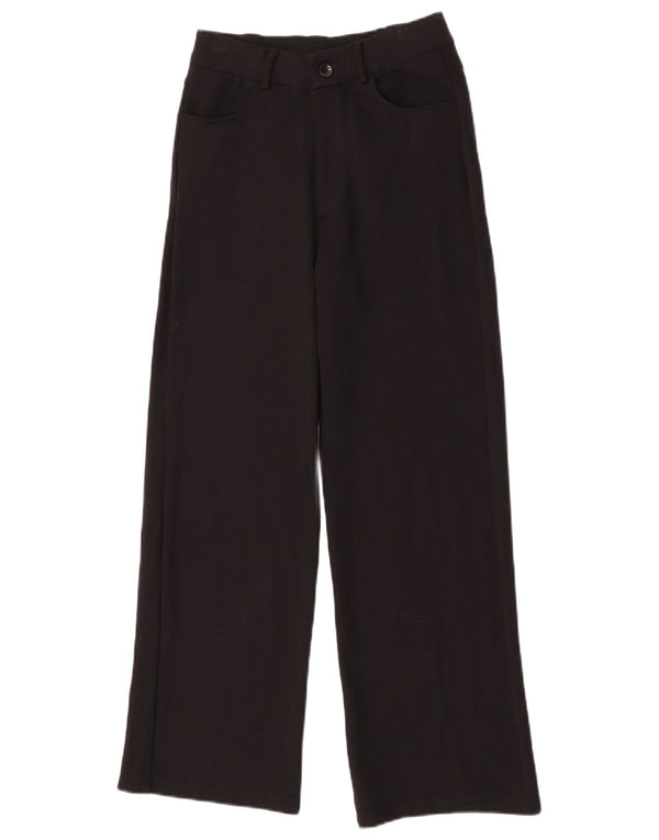 Pantaloni casual a gamba larga a vita alta da donna Benetton W24 L27 neri