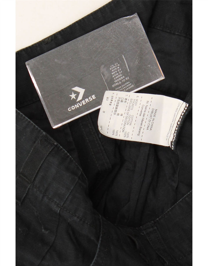 Pantaloni cargo dritti da donna CONVERSE W27 L28 cotone nero