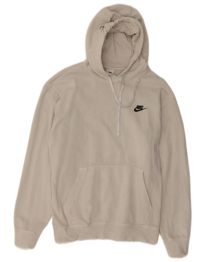 Felpa con cappuccio da uomo Nike Large in cotone bianco sporco