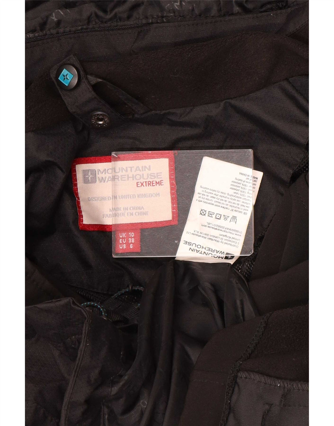 Giacca antipioggia con cappuccio da donna Mountain Warehouse UK 10 piccola in nylon nero