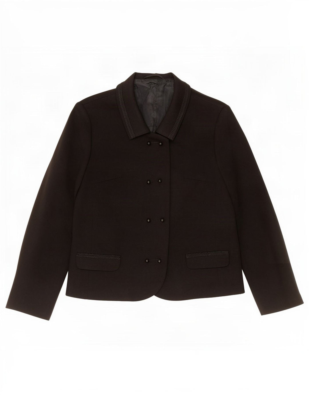 Vintage Womens Double Breasted Blazer Jacket UK 14 Medium Black