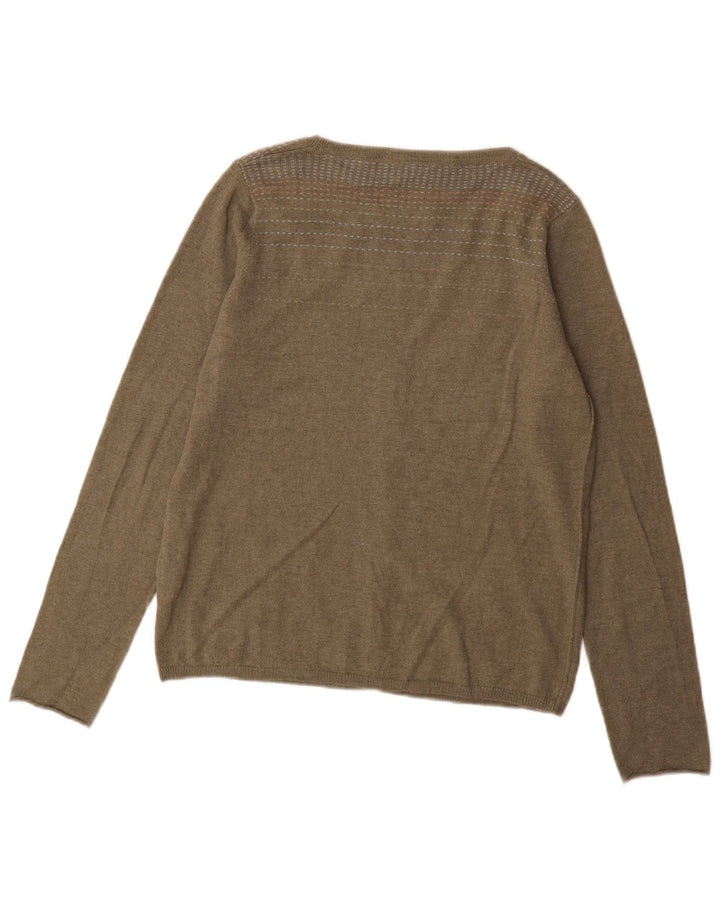 Maglione cardigan da donna White Stuff UK 16 grande cotone kaki