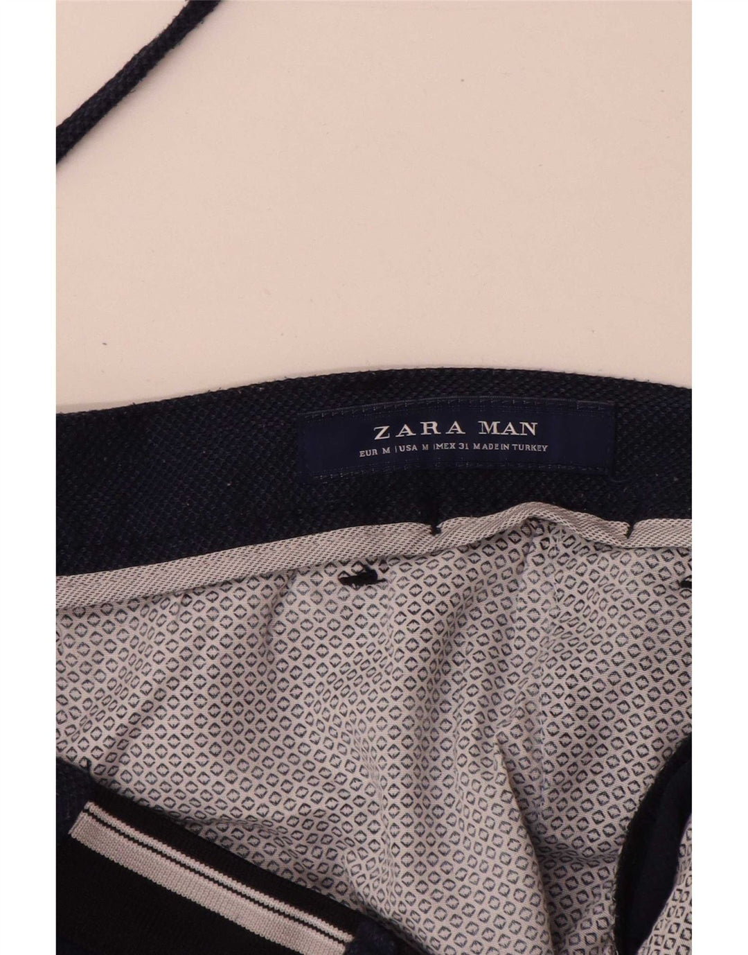 Pantaloncini chino da uomo Zara medi W31 poliestere blu navy