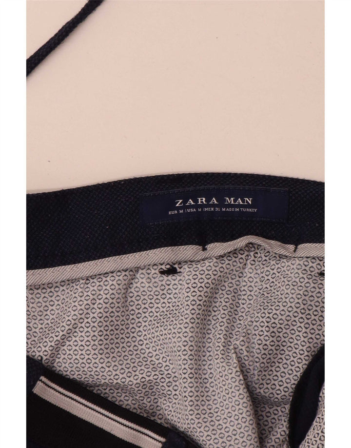 Pantaloncini chino da uomo Zara medi W31 poliestere blu navy