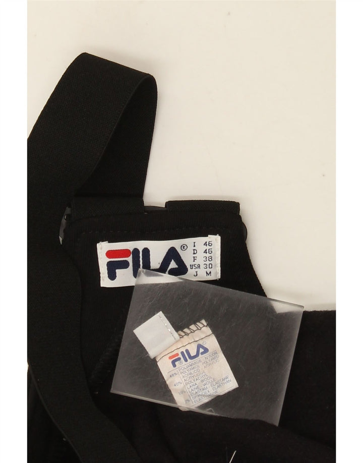 Pantaloni da sci Fila da donna con salopette grafica IT 46 Large Nero in poliammide