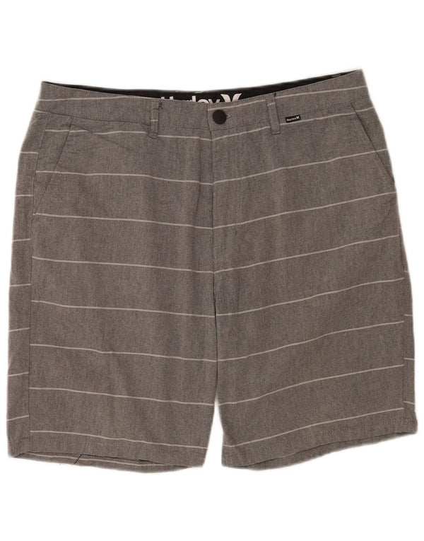 Pantaloncini chino da uomo Hurley W32 in cotone a righe grigio medio