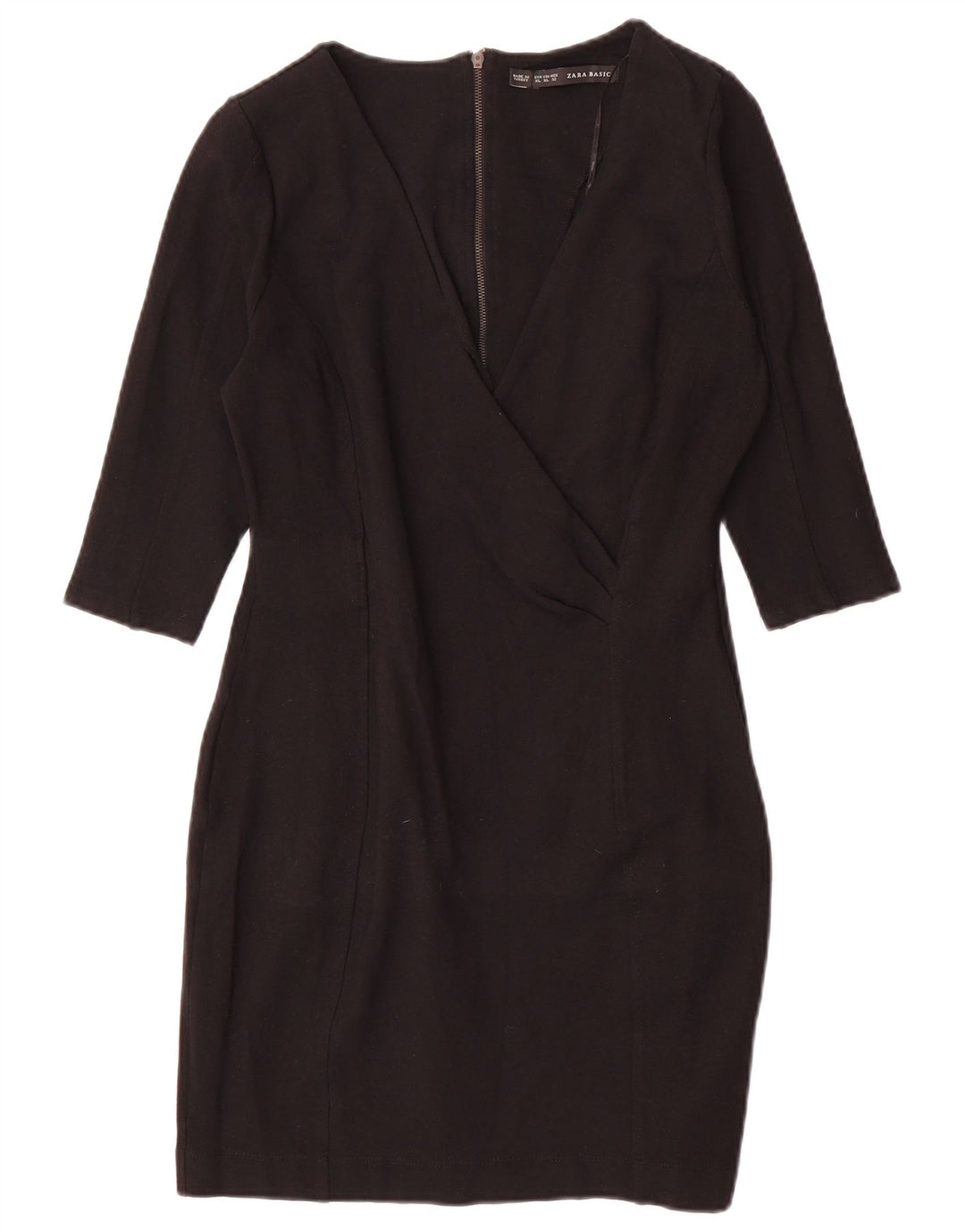 Abito tubino Zara da donna con maniche a 3/4 UK 18 XL poliestere nero
