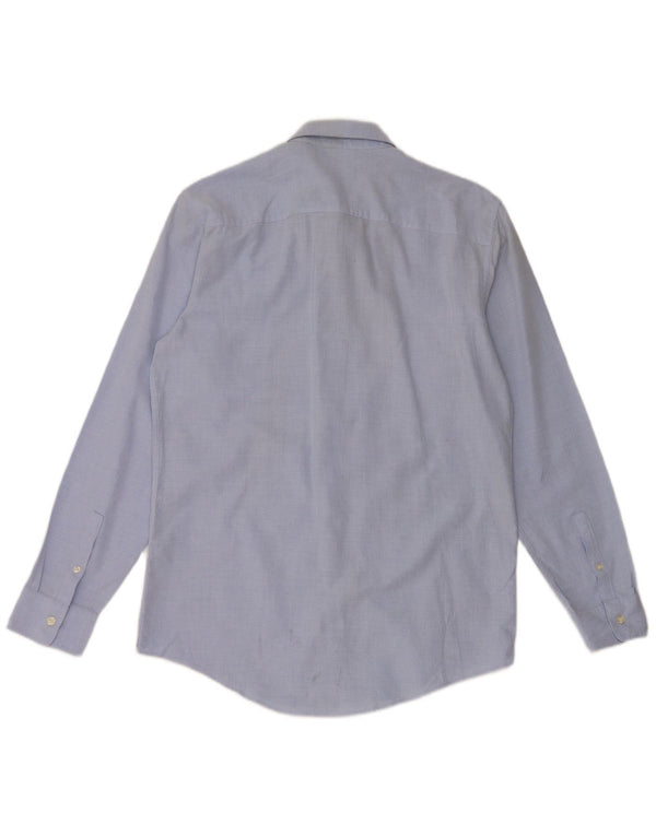 Camicia ZARA Uomo Slim Fit Large Blu Cotone