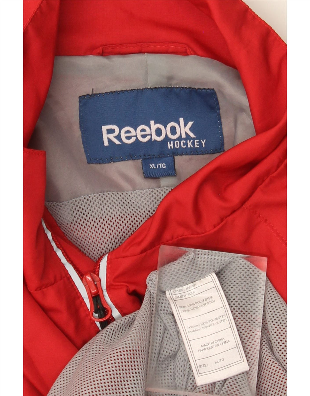 Giacca antipioggia da uomo Reebok UK 42 XL Poliestere color block rosso