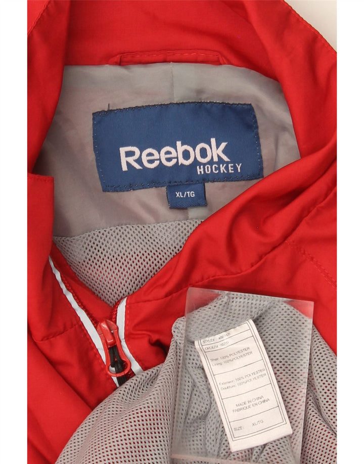 Giacca antipioggia da uomo Reebok UK 42 XL Poliestere color block rosso