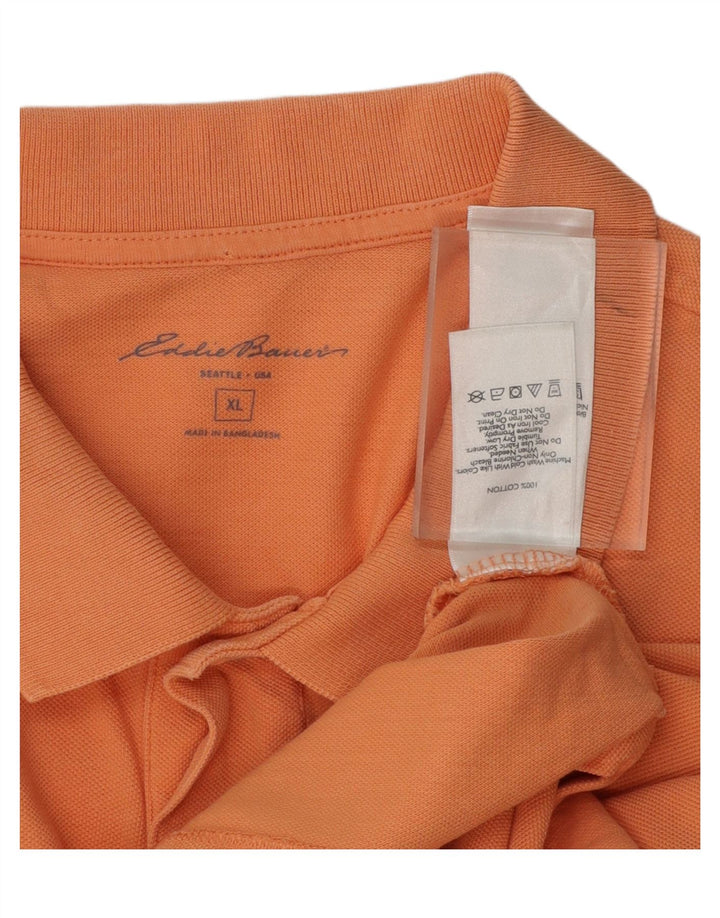 EDDIE BAUER Mens Polo Shirt XL Orange Cotton Vintage Eddie Bauer and Second-Hand Eddie Bauer from Messina Hembry 