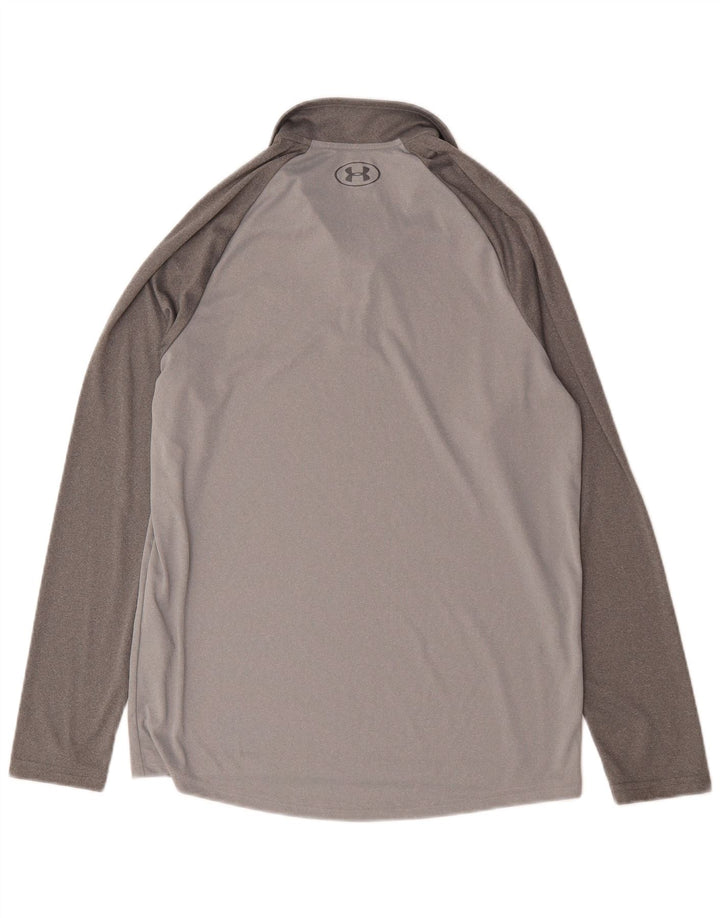 Under Armour Maglia da uomo con zip e collo a maniche lunghe Colore grigio medio