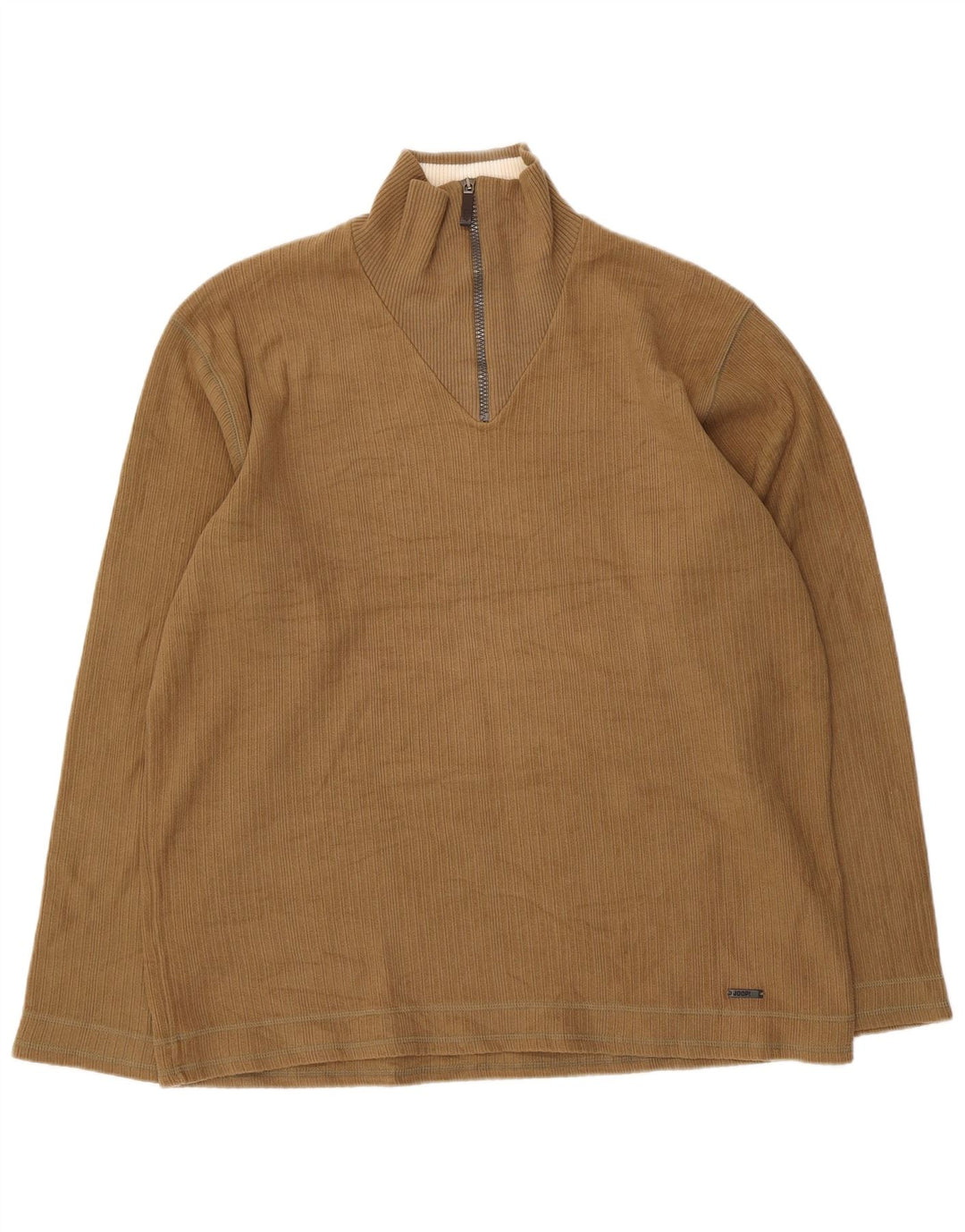 Joop Maglione da uomo con zip e collo XL in cotone marrone
