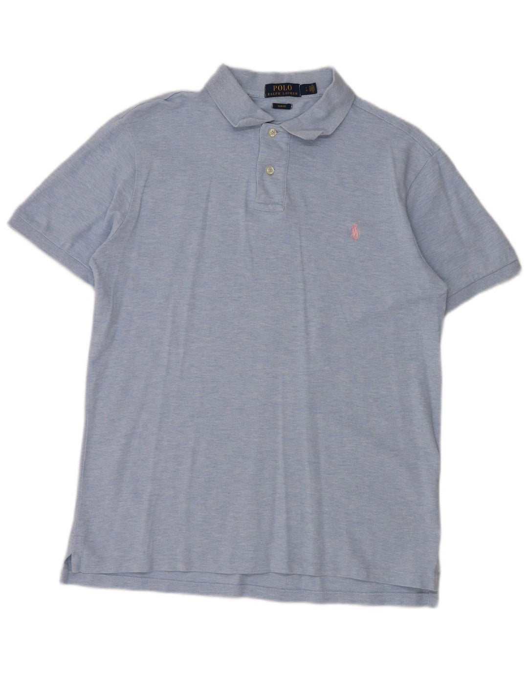 POLO RALPH LAUREN Polo da uomo slim fit grande in cotone chiazzato blu