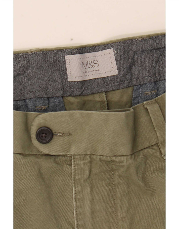 Pantaloncini chino da uomo Marks & Spencer W38 XL cotone verde