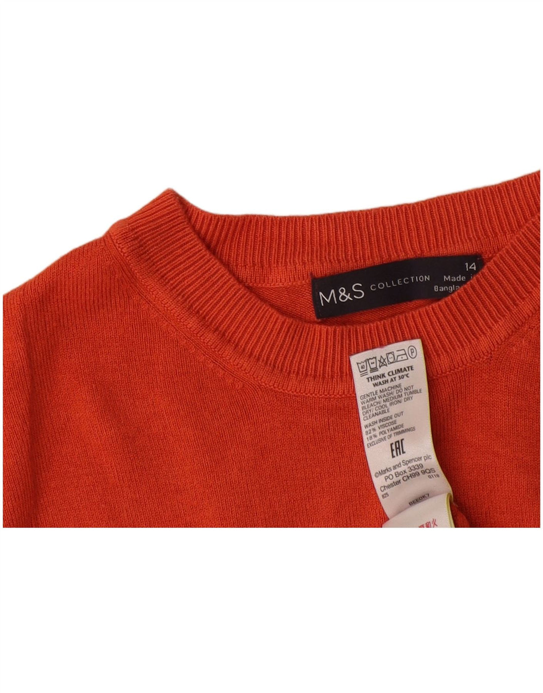 T-shirt corta da donna Marks & Spencer UK 14 viscosa rossa media