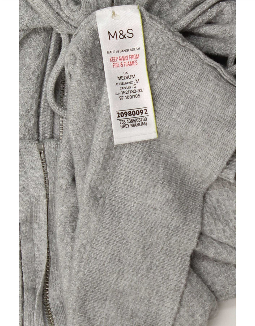 Maglione con cappuccio e zip in maglia da donna Marks & Spencer UK 14 Viscosa grigio medio
