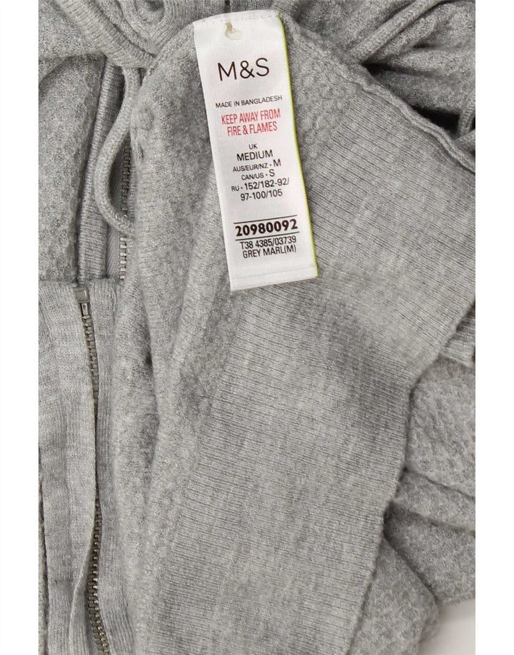 Maglione con cappuccio e zip in maglia da donna Marks & Spencer UK 14 Viscosa grigio medio