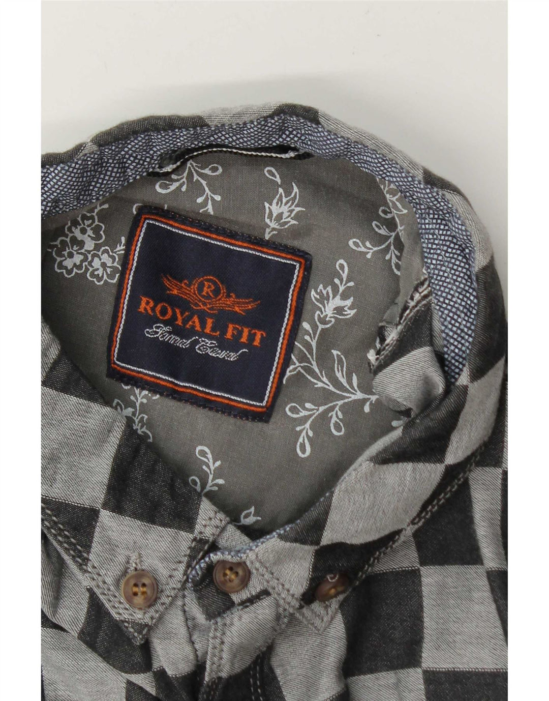 Camicia vintage da uomo grigio medio geometrico