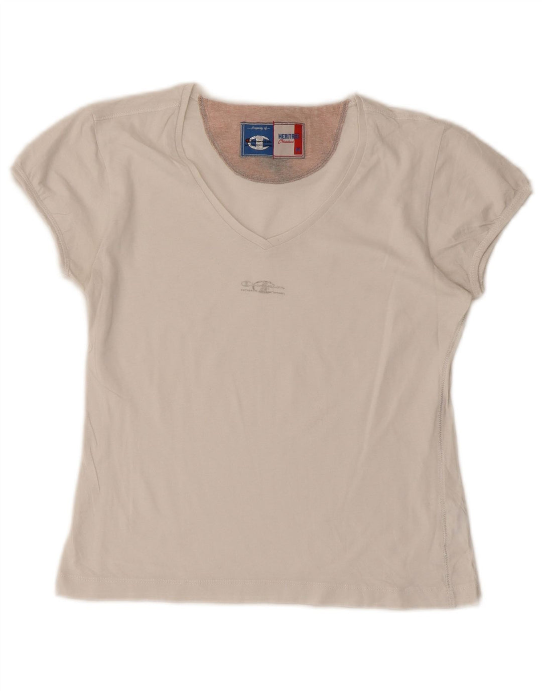 T-shirt corta Champion Heritage Classics da donna UK 12 Medium White
