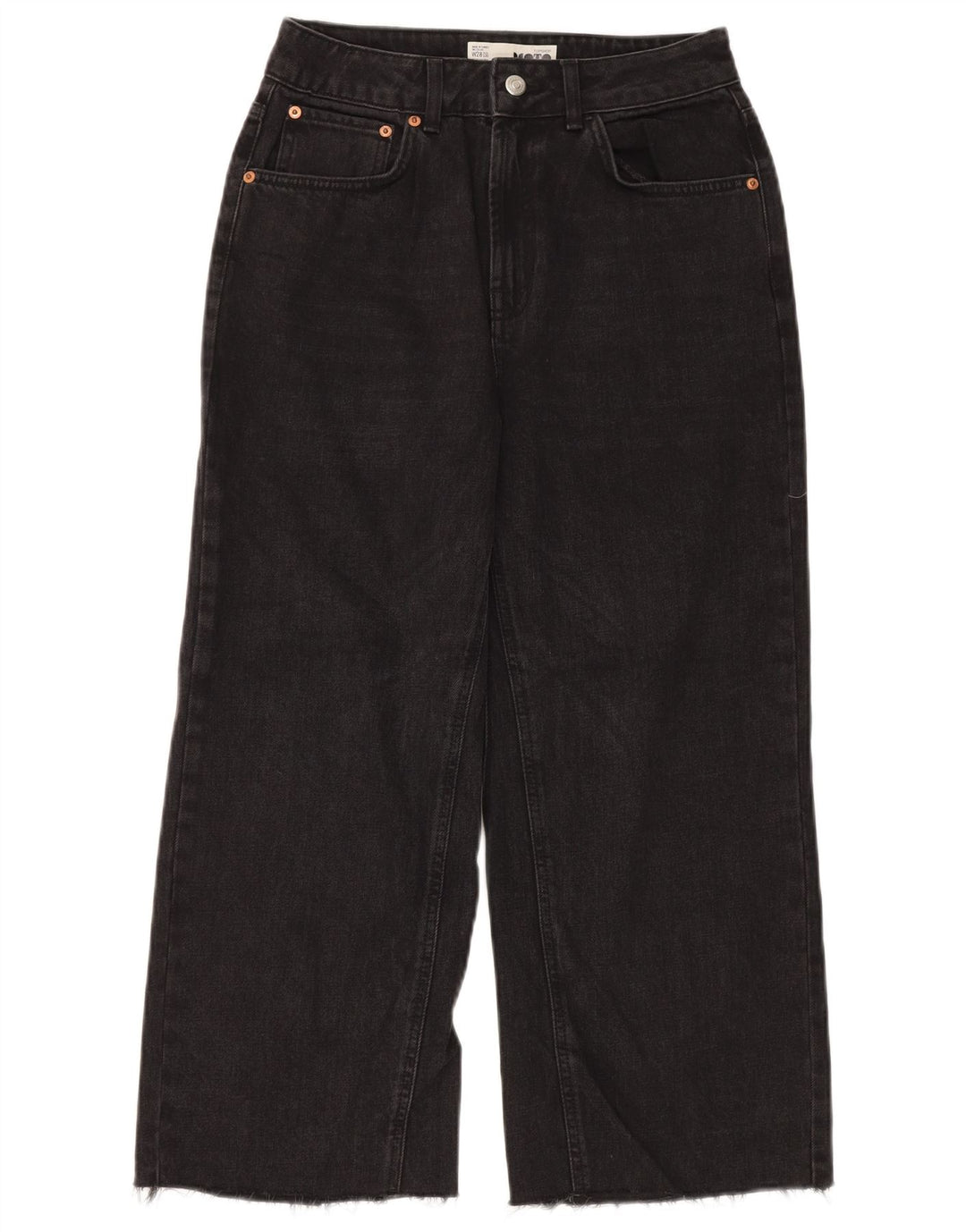 TOPSHOP Jeans da donna a gamba larga W28 L23 poliestere nero