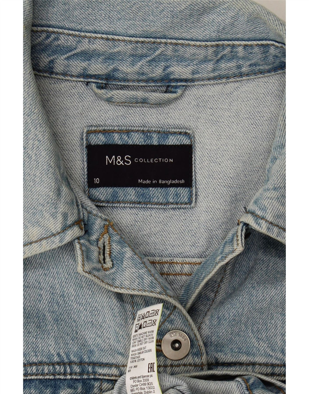Giacca di jeans da donna Marks & Spencer UK 10 piccola cotone blu