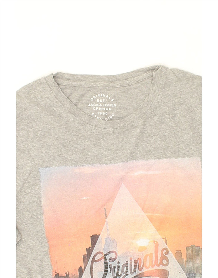 JACK & JONES Mens Graphic T-Shirt Top Small Grey Cotton Vintage Jack & Jones and Second-Hand Jack & Jones from Messina Hembry 