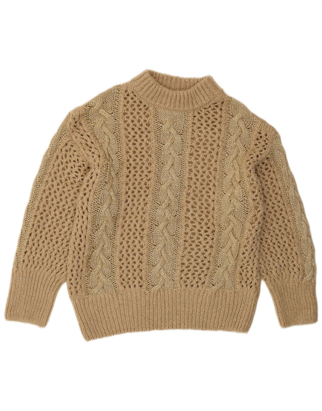 Maglione da donna Zara con collo dolcevita all'uncinetto UK 14 Beige medio