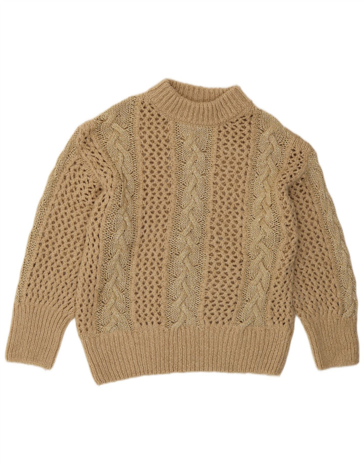 Maglione da donna Zara con collo dolcevita all'uncinetto UK 14 Beige medio