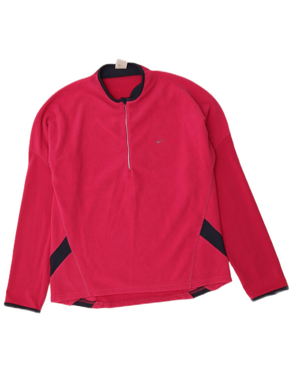 Maglione in pile Nike Therma-Fit da donna UK 14/16 Large Pink Colourblock