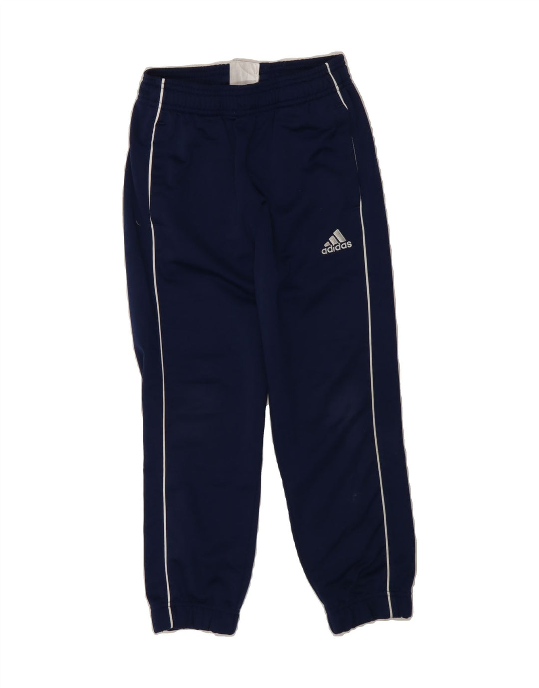 ADIDAS Boys Tracksuit Trousers Joggers 7-8 Years  Navy Blue Polyester Vintage Adidas and Second-Hand Adidas from Messina Hembry 