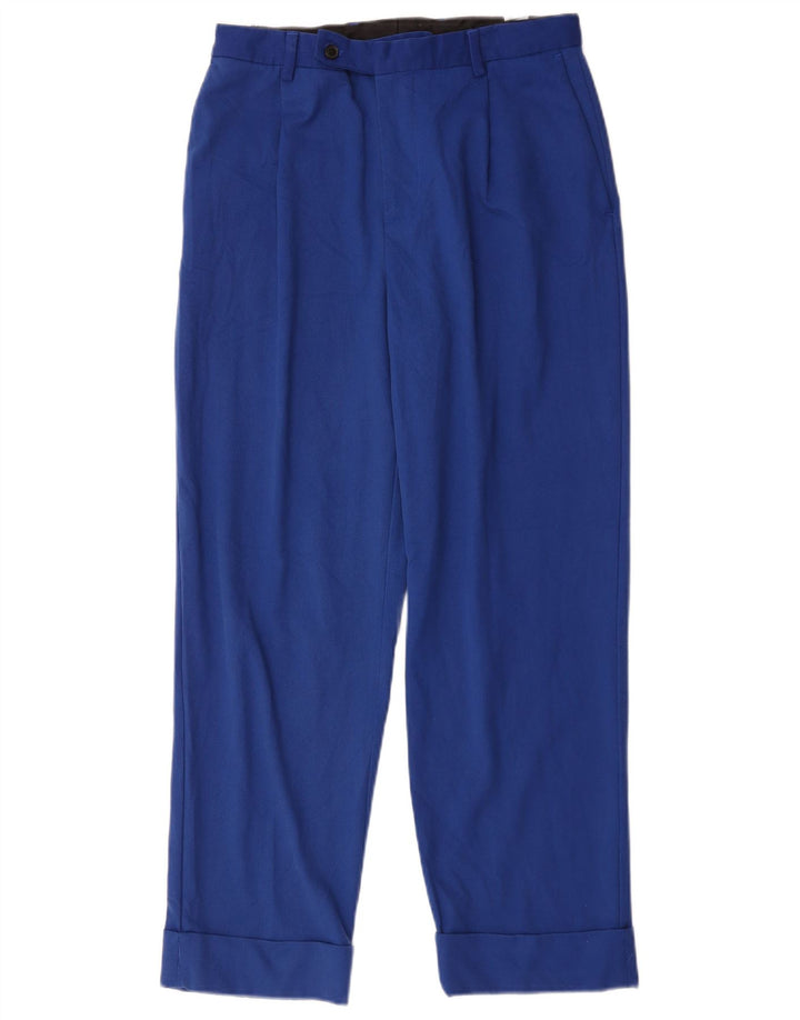 Pantaloni da completo con pegging da uomo Zara EU 38 Small W30 L29 poliestere blu