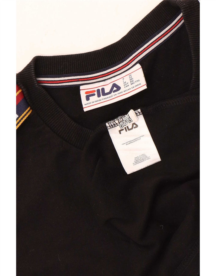 T-shirt grafica da uomo Fila Top 2XL cotone nero