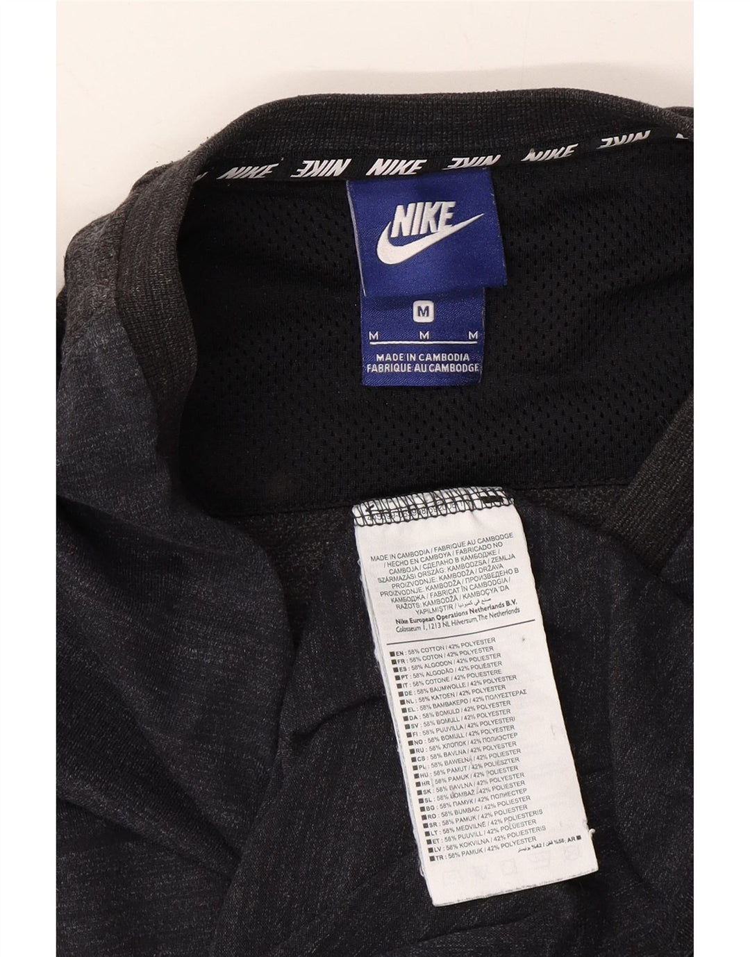 NIKE Mens T-Shirt Top Medium Grey Flecked Cotton Vintage Nike and Second-Hand Nike from Messina Hembry 