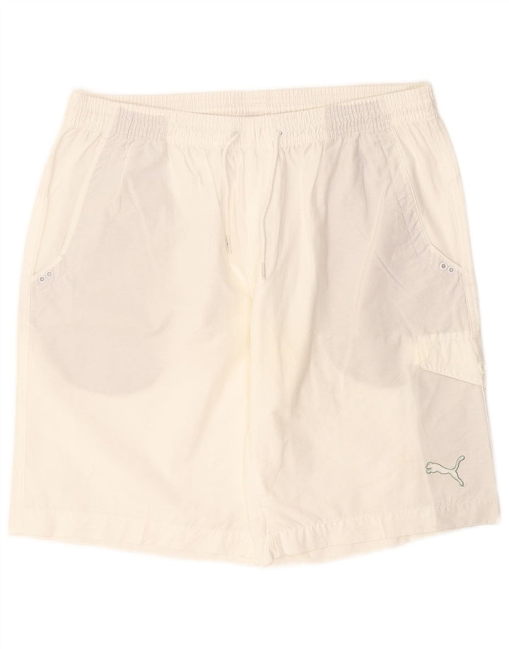 Pantaloncini sportivi da uomo Puma grandi in cotone bianco
