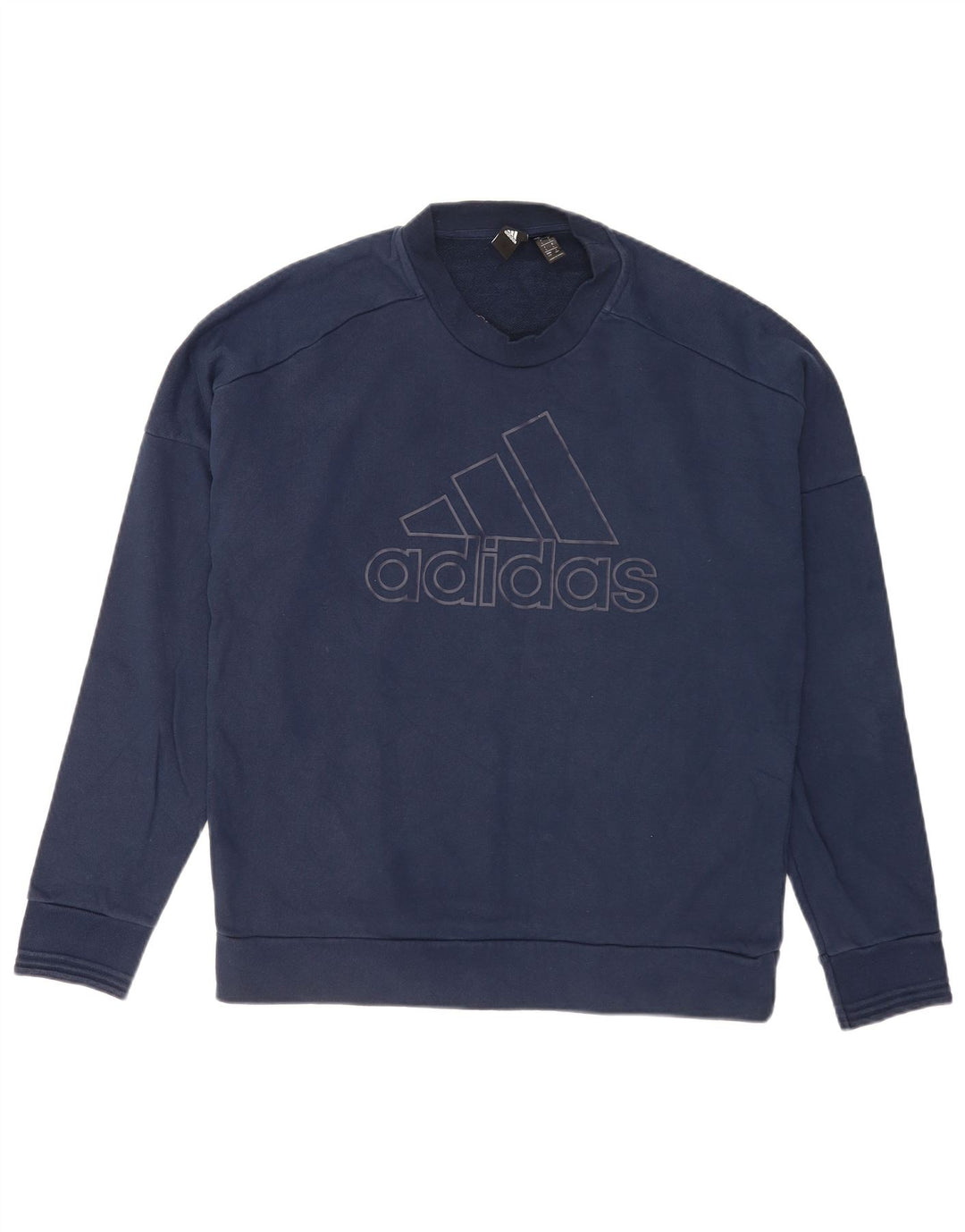Felpa da uomo con vestibilità regolare grafica Adidas, maglione grande, cotone blu navy