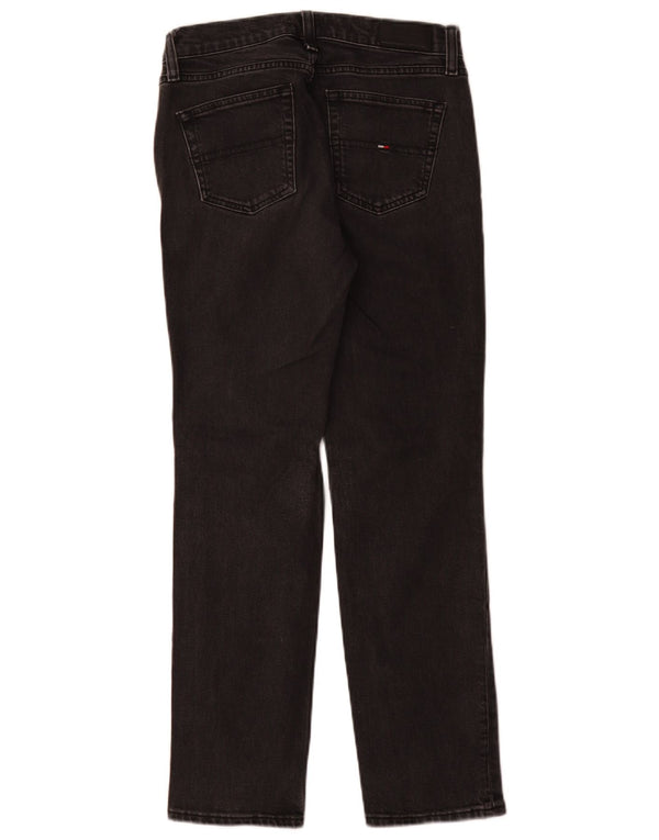 Jeans dritti a vita media da donna Tommy Hilfiger W28 L30 cotone grigio